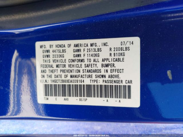 1HGCT2B8XEA009164 Honda Accord Ex-l V-6
