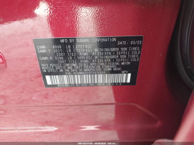 2023 SUBARU ASCENT 4S4WMASD0P3426666 Photo 8