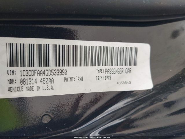 1C3CDFAA4GD533990 Dodge DART SE