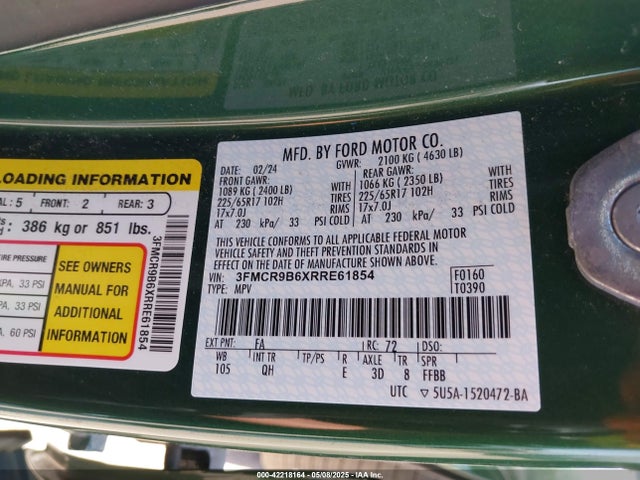 3FMCR9B6XRRE61854 Ford Bronco Sport Big Bend