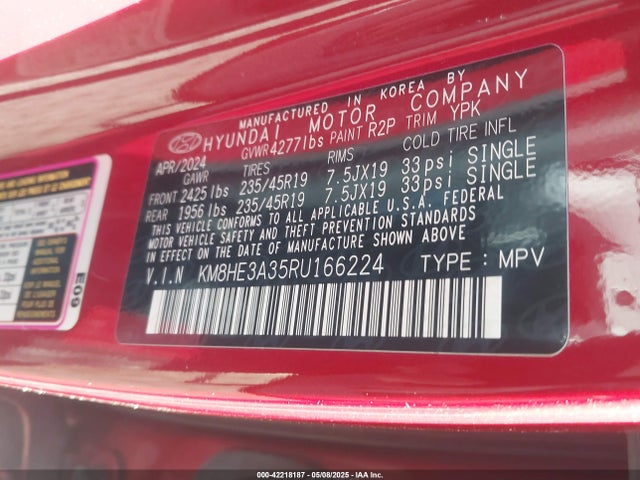 KM8HE3A35RU166224 Hyundai Kona Limited