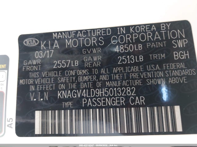 KIA Optima Plug-in Hybrid Ex 2017 KNAGV4LD9H5013282 Image 9