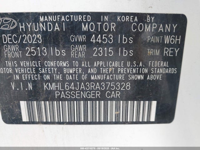 KMHL64JA3RA375328 Hyundai SONATA SEL
