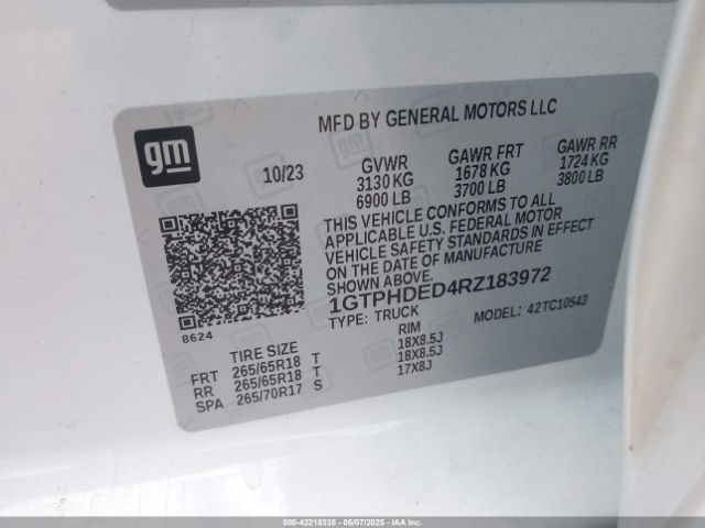 1GTPHDED4RZ183972 GMC Sierra 1500 2wd  Short Box Slt