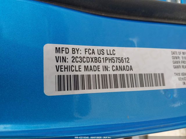 2C3CDXBG1PH575612 Dodge Charger Sxt