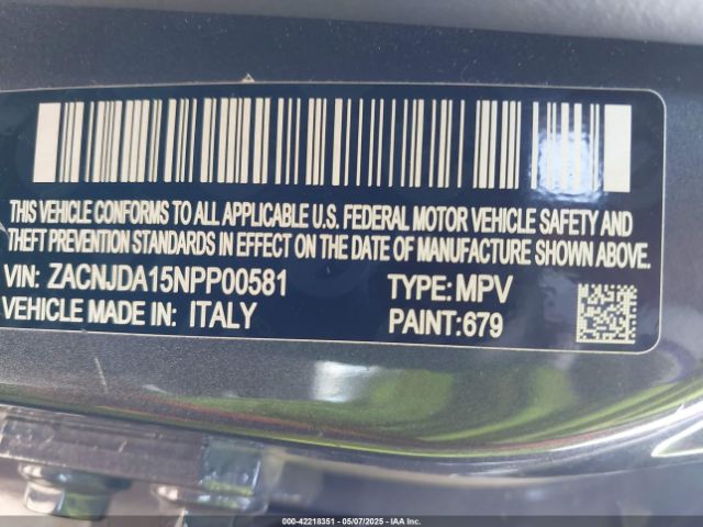 ZACNJDA15NPP00581 Jeep Renegade Sport 4x4
