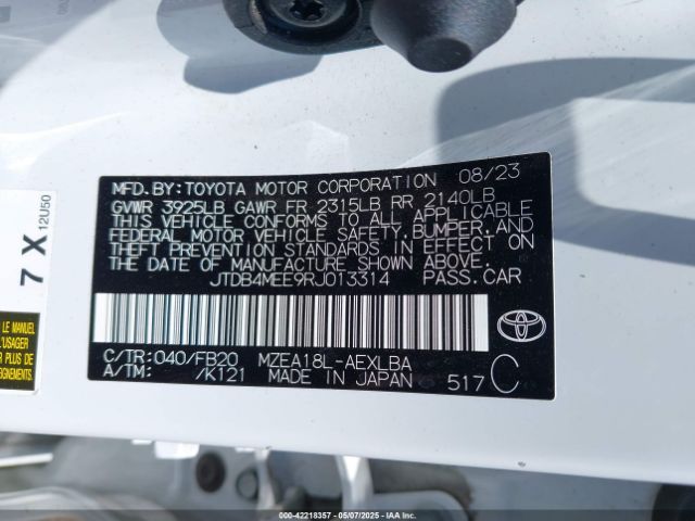 JTDB4MEE9RJ013314 Toyota COROLLA LE