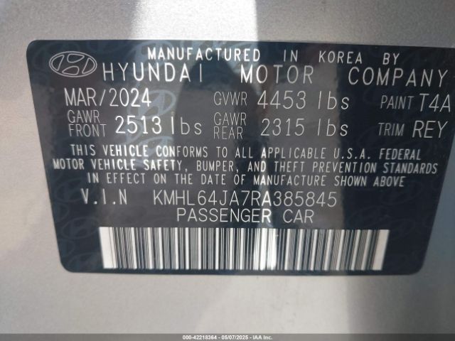 KMHL64JA7RA385845 Hyundai SONATA SEL