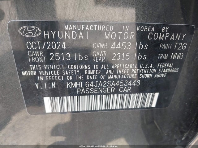 KMHL64JA2SA453443 Hyundai SONATA SEL