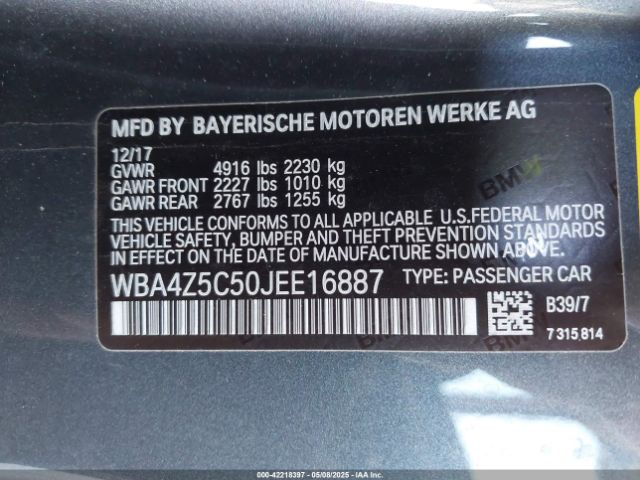 WBA4Z5C50JEE16887 BMW 440I