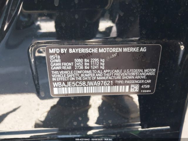 WBAJE5C58JWA97621 BMW 540I
