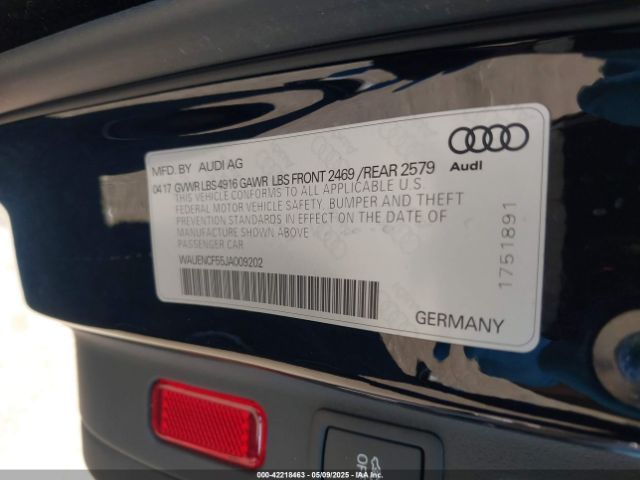 WAUENCF55JA009202 Audi A5 2.0t Premium