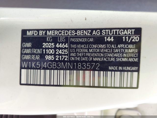 2021 MERCEDES-BENZ CLA 250 W1K5J4GB3MN183572 Photo 8