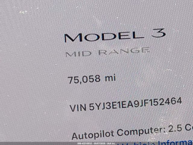 5YJ3E1EA9JF152464 Tesla MODEL 3