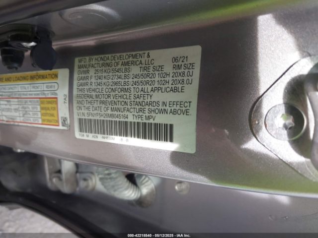 5FNYF5H26MB045164 Honda Pilot 2wd Special Edition