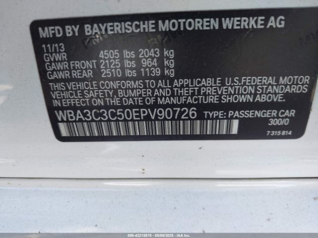 WBA3C3C50EPV90726 BMW 320i Xdrive