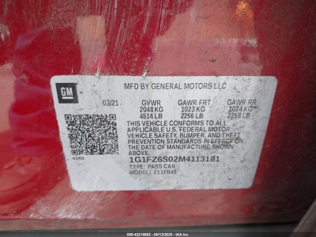2021 CHEVROLET BOLT EV 1G1FZ6S02M4113181 Photo 8