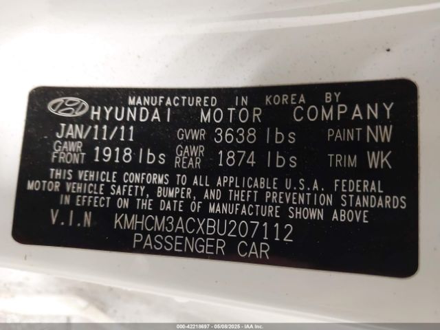 2011 HYUNDAI ACCENT KMHCM3ACXBU207112 Photo 8