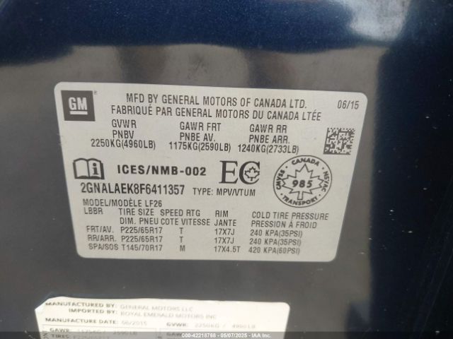 2GNALAEK8F6411357 Chevrolet EQUINOX LS