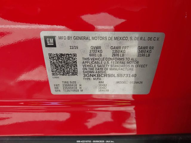3GNKBCRS0LS573140 Chevrolet Blazer Fwd 2lt