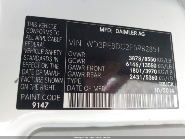 WD3PE8DC2F5982851 Mercedes-Benz Sprinter 2500 High Roof