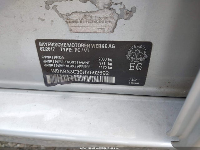 WBA8A3C36HK692592 BMW 320i Xdrive