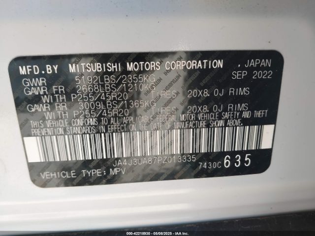 2023 MITSUBISHI OUTLANDER JA4J3UA87PZ013335 Photo 8