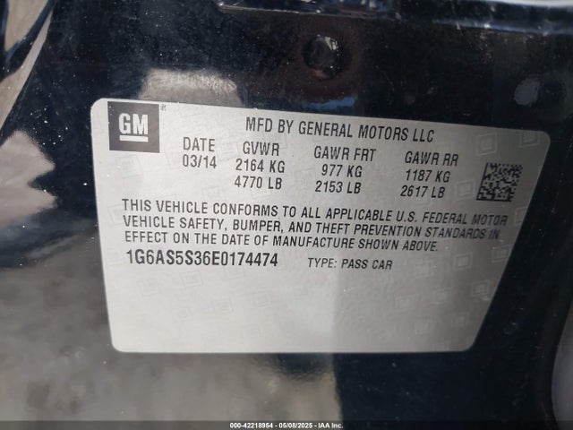 2014 CADILLAC CTS 1G6AS5S36E0174474 Photo 8