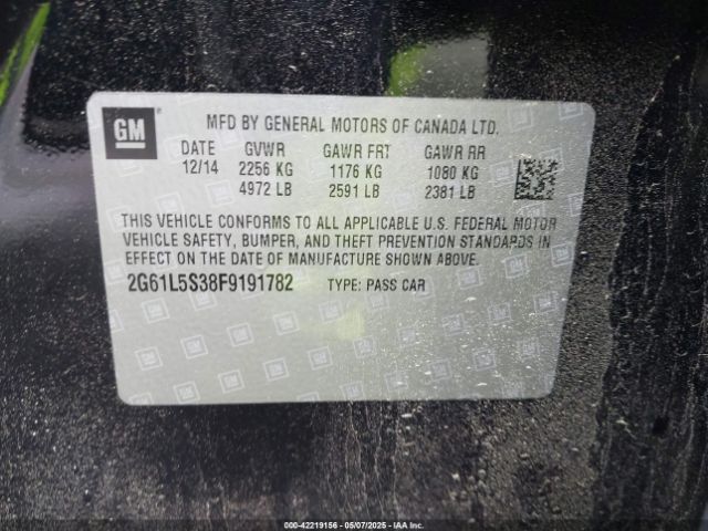 2G61L5S38F9191782 Cadillac Xts Standard