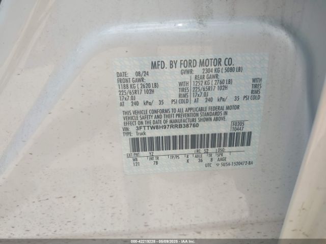 3FTTW8H97RRB38760 Ford Maverick Xlt