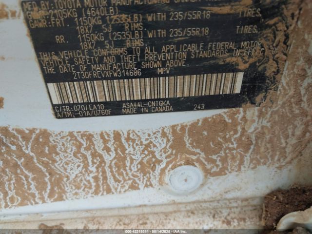 2015 TOYOTA RAV4 2T3DFREVXFW314686 Photo 8