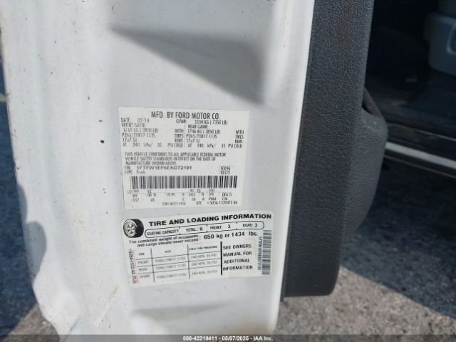 1FTFW1EF6EKD72191 Ford F-150 Xl