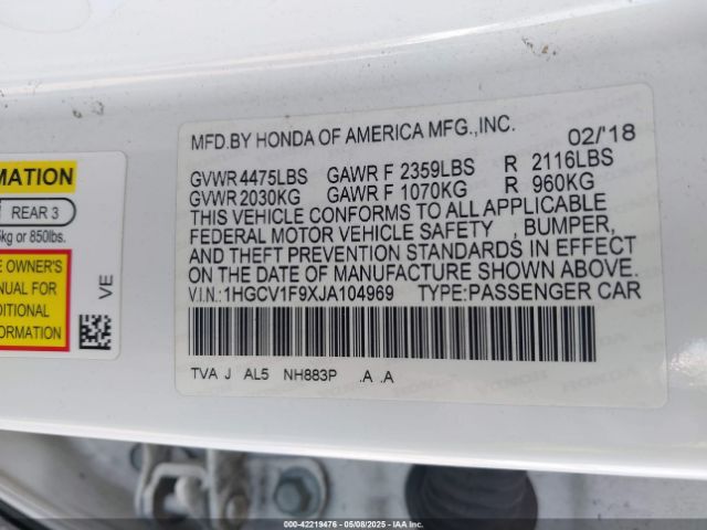 1HGCV1F9XJA104969 Honda l15be