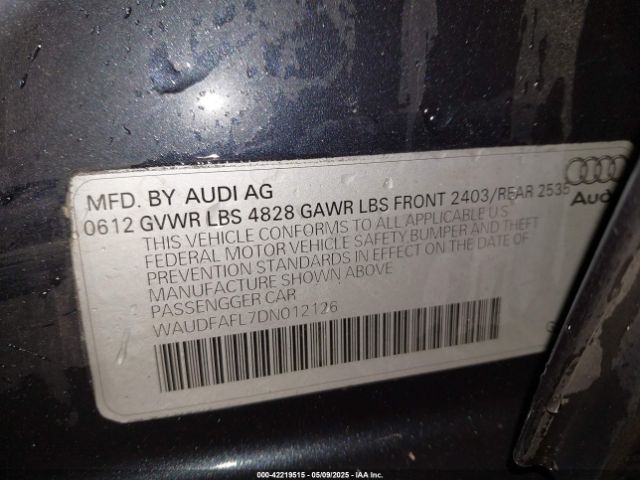 2013 AUDI A4 WAUDFAFL7DN012126 Photo 8