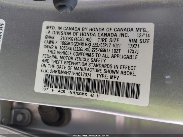 2015 HONDA CR-V 2HKRM4H71FH617374 Photo 8
