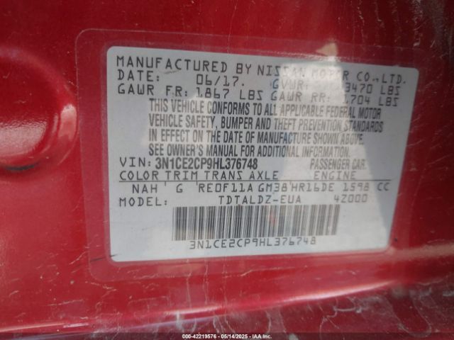 2017 NISSAN VERSA NOTE 3N1CE2CP9HL376748 Photo 8