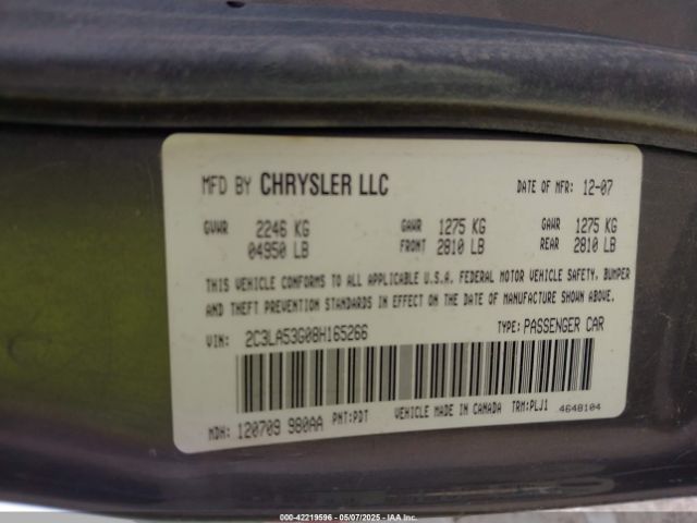 2008 CHRYSLER 300 2C3LA53G08H165266 Photo 8