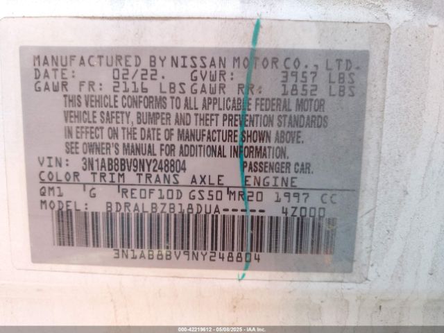 2022 NISSAN SENTRA 3N1AB8BV9NY248804 Photo 8