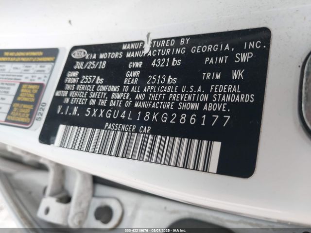 5XXGU4L18KG286177 KIA OPTIMA EX