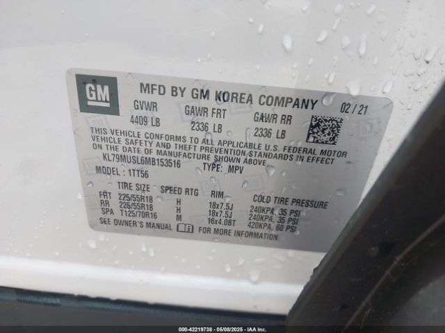 KL79MUSL6MB153516 Chevrolet Trailblazer Awd Rs
