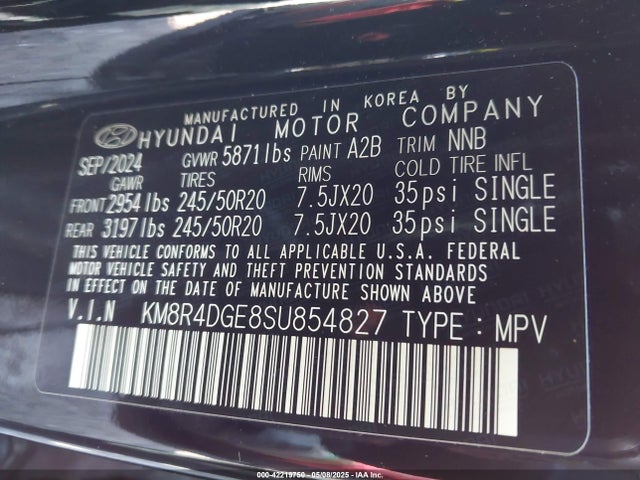 KM8R4DGE8SU854827 Hyundai Palisade Sel Premium