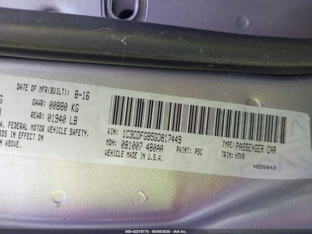 1C3CDFGB5GD817449 Dodge Dart Gt Sport Blacktop