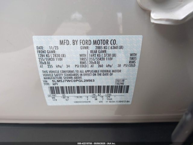 5LM5J7WC0PGL29563 Lincoln Aviator Reserve