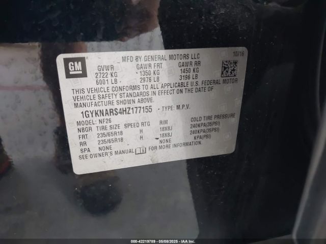 1GYKNARS4HZ177155 Cadillac Xt5 Standard