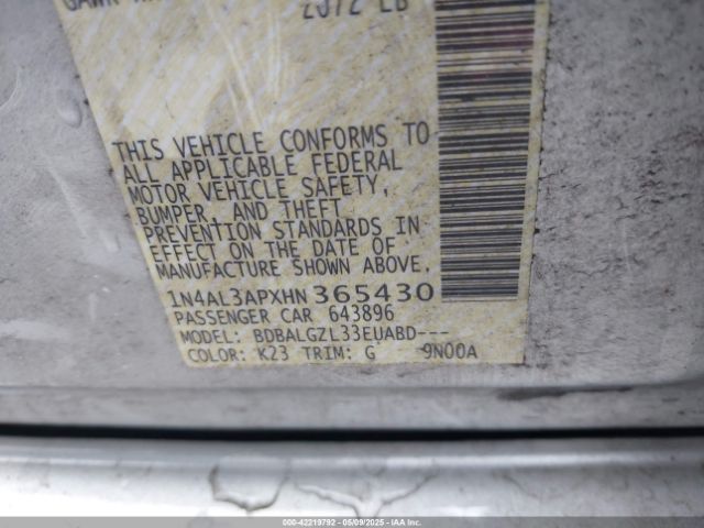 1N4AL3APXHN365430 Nissan Altima 2.5 S