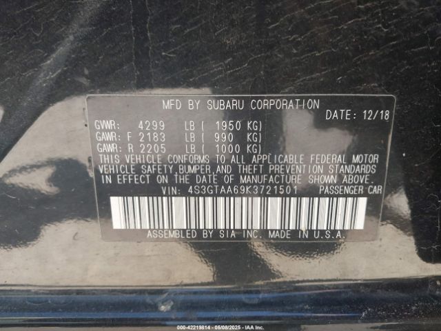 4S3GTAA69K3721501 Subaru Impreza 2.0i