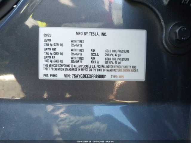 2023 TESLA MODEL Y 7SAYGDEEXPF890001 Photo 8