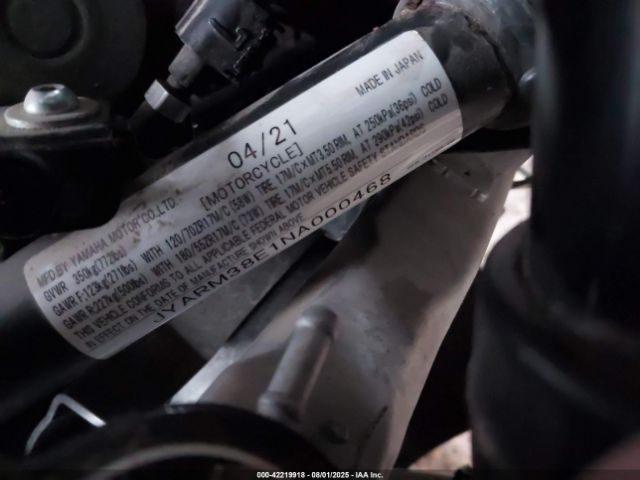 2022 YAMAHA YZFR7 JYARM38E1NA000468 Photo 9