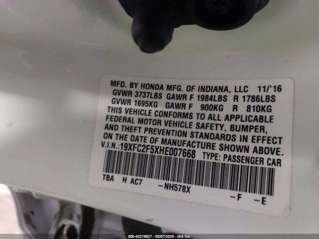 19XFC2F5XHE007668 Honda Civic Lx