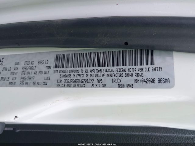 3C6JR6AG8HG701277 RAM 1500 Tradesman  4x2 6'4 Box